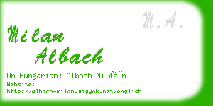 milan albach business card